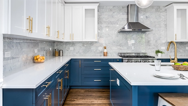 A remodeled kitchen.