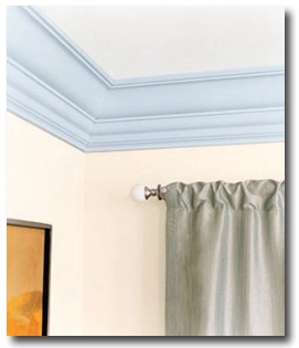 Blue crown molding.